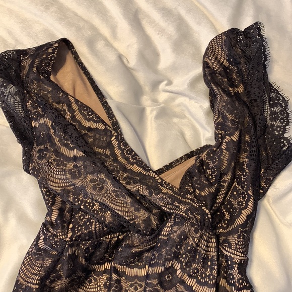 Tiffany Rose maternity Imogene black lace cap sleeve mini /midi dress size UK 3 - Picture 8 of 13